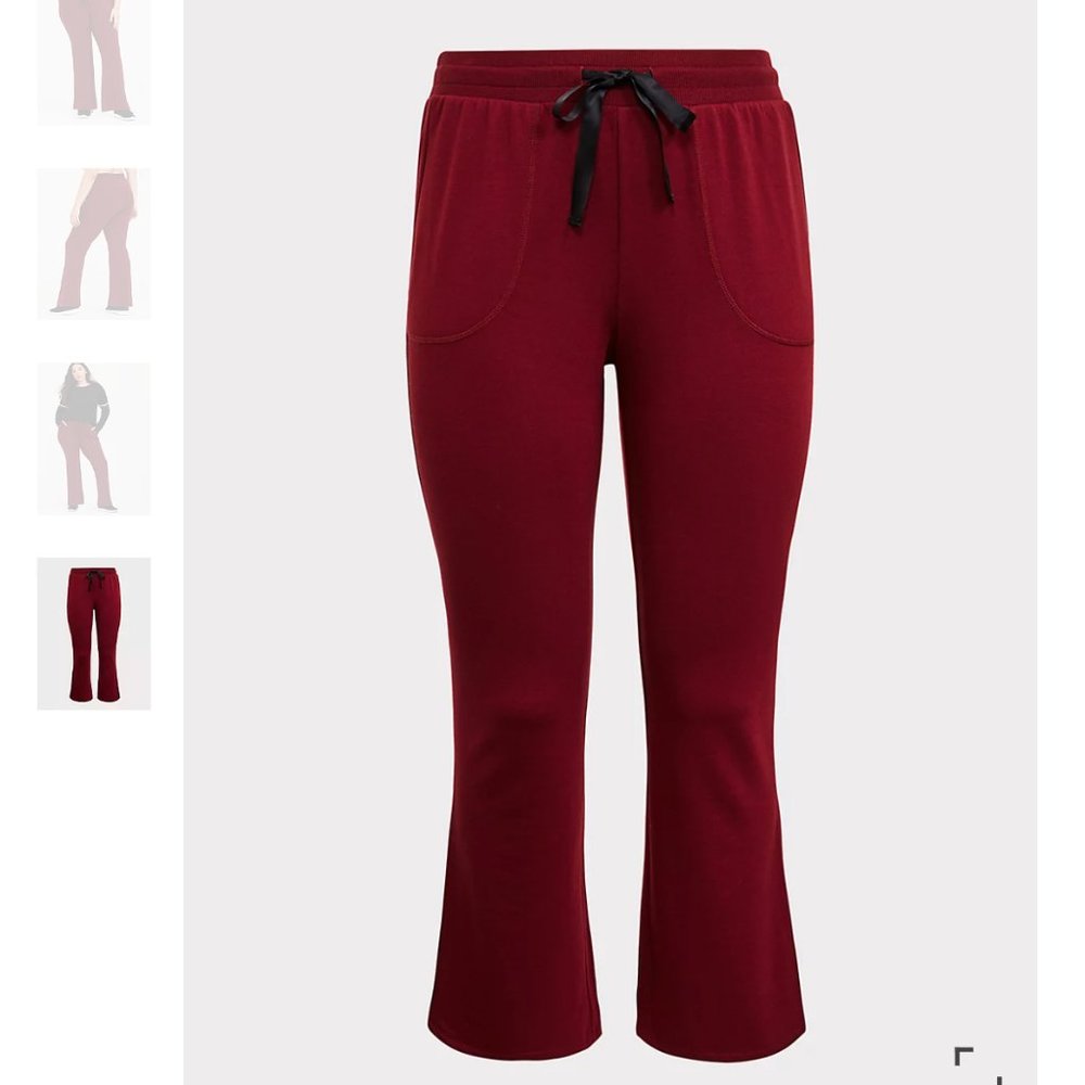 TORRID Burgundy Red Terry Active Yoga Pant